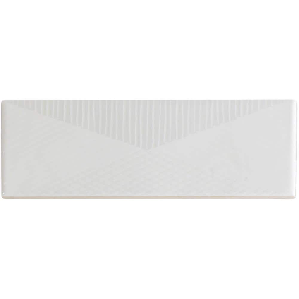 Archer White 2" x 8" Polished Ceramic Subway Wall Tile