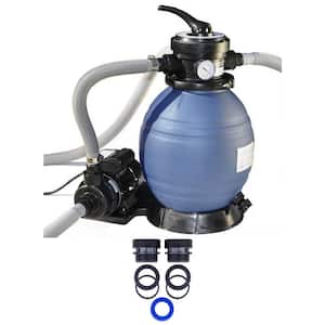 HydroTools 12 in. Pool Filter Pump and 40 mm to 1.5 in. Hose Connection Kit