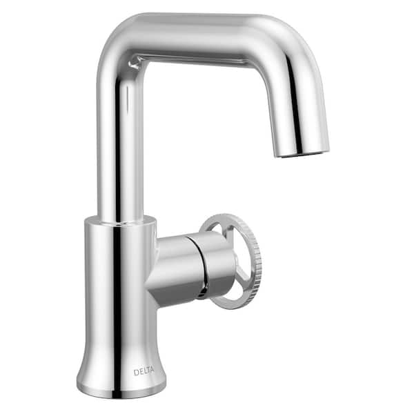 Delta Trinsic Single Handle Single Hole Bathroom Faucet with Drain Kit Included in Chrome