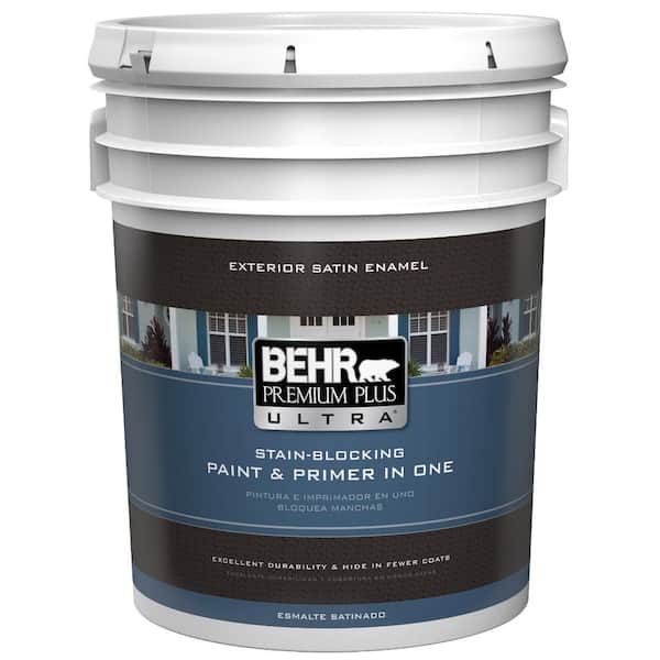 BEHR ULTRA 5 gal. Deep Base Satin Enamel Exterior Paint and Primer in One