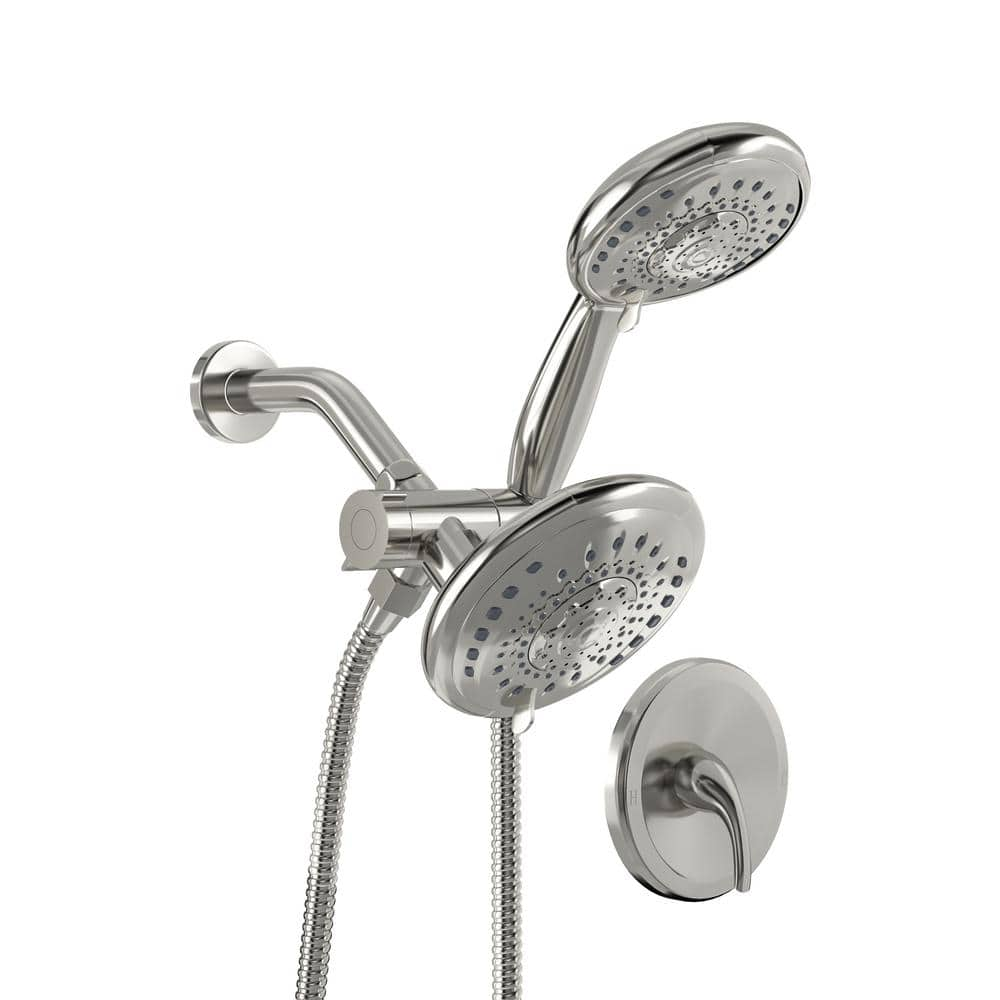 LORDEAR 5-Spray Dual Shower Head Wall Mount Fixed and Handheld Shower ...