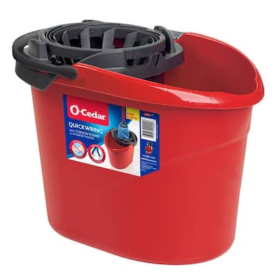 WaveBrake 35 Qt. Plastic Mop Bucket with Wringer (2-Pack)