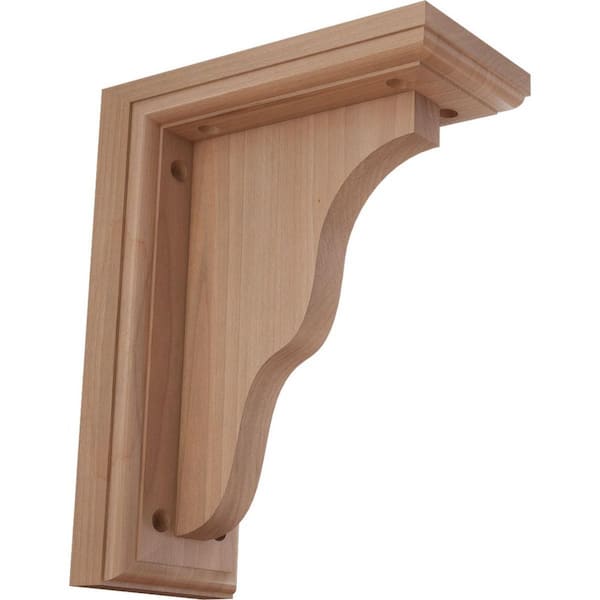 Ekena Millwork 3-1/2 in. x 7 in. x 9 in. Cherry Hamilton Traditional Bracket