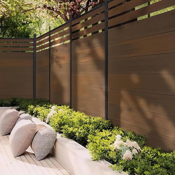 mondaria Garden Fence Board 6 ft. H x 6 ft. W Brown Composite