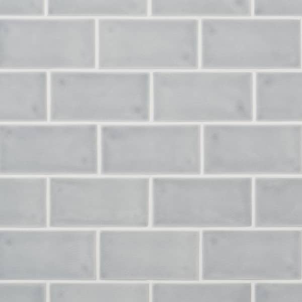 Ivy Hill Tile Delphi Arctic Blue 3 in. x 6 in. Crackled Subway Glass Wall Tile (4.16 sq. ft./Case)