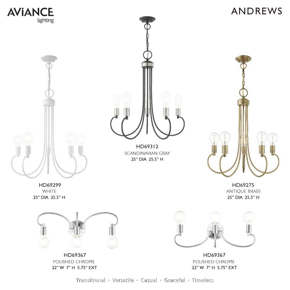 Bari Polished Chrome 3-Light Vanity Sconce with Dimmable Feature
