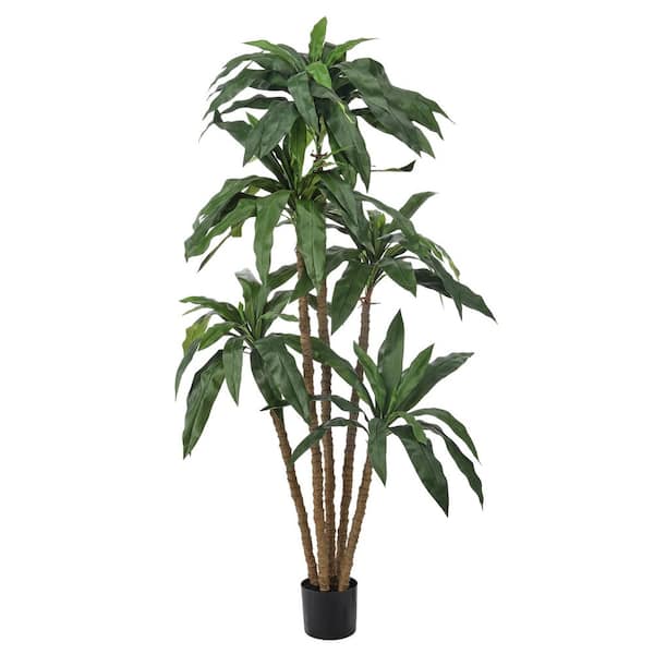 6 ft. Artificial Dracaena Marginata Tree in Pot