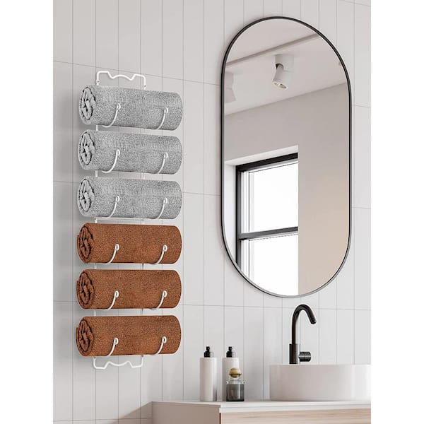 Foldable Towel Rack Bathroom Storage Shelf, Adhesive Towel Bar Shower Caddy  Bathroom Organizer, 24in Aluminium Wall Mounted Racks, Bathroom Hardware