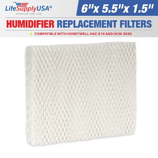 LifeSupplyUSA Humidifier Filter Replacement Compatible with Honeywell HAC-514 and HCW-3040