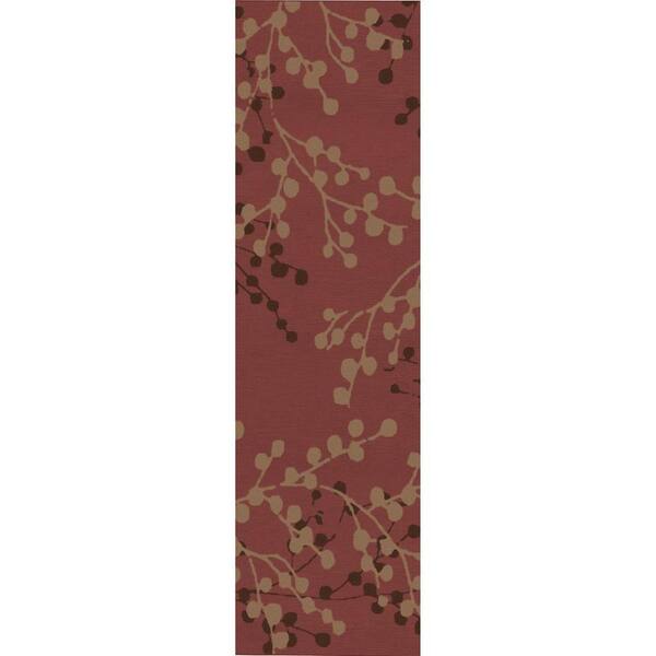 Artistic Weavers Blossoms Rust 3 ft. x 8 ft. Runner Area Rug