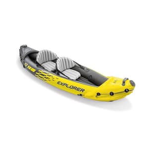 2-Person Inflatable Kayak with Oars and Pump and 1-Person Inflatable Kayak