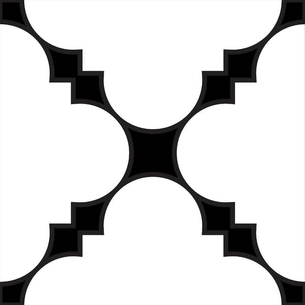 MI ALMA Black B50 8 in. x 8 in. Vinyl Peel and Stick Tile (24-Tiles, 10.67 sq. ft. /Pack)