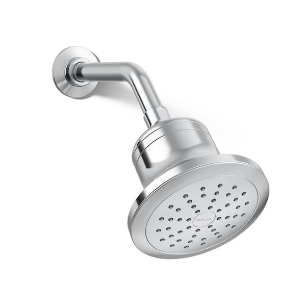 KOHLER Cinq 1-Spray Patterns with 1.75 GPM 5.5 in. Wall Mount Fixed Shower Head with Filter in Polished Chrome