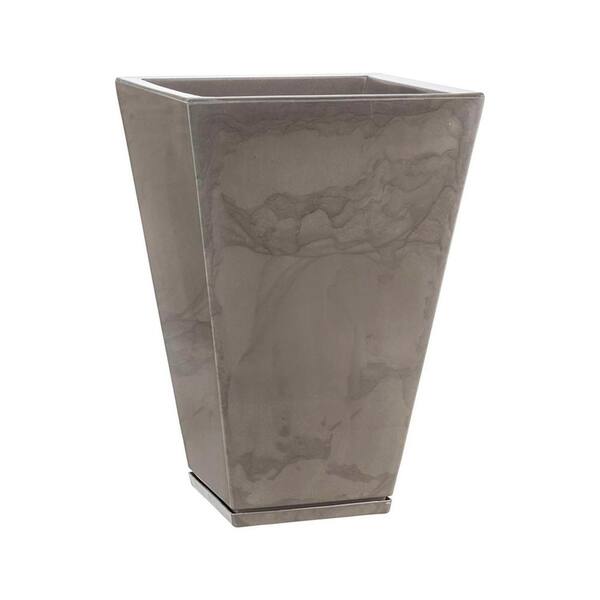 FLORIDIS Zurique Medium Beige Marble Effect Plastic Resin Indoor and Outdoor Planter Bowl