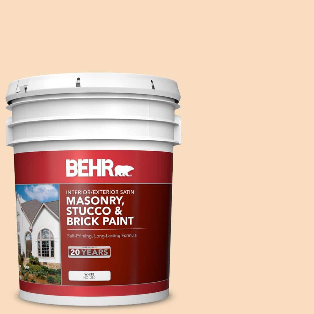5 gal. #M240-2 Pinch of Pearl Satin Interior/Exterior Masonry, Stucco and B