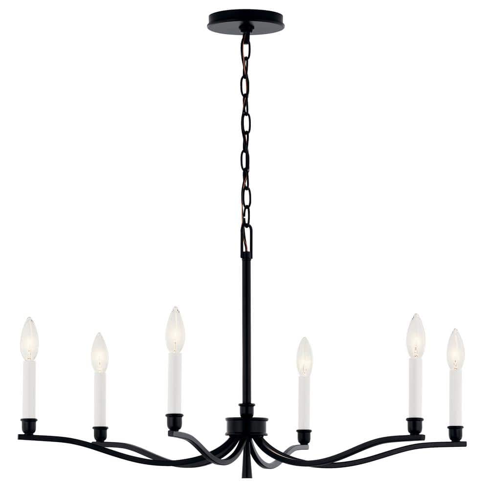 Malene Black 6-Light Taper Candle Style Chandelier