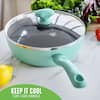 GreenLife Diamond 2.5 qt. Aluminum Ceramic Nonstick Sauce Pan in Turquoise  with Glass Lid CC002346-001 - The Home Depot