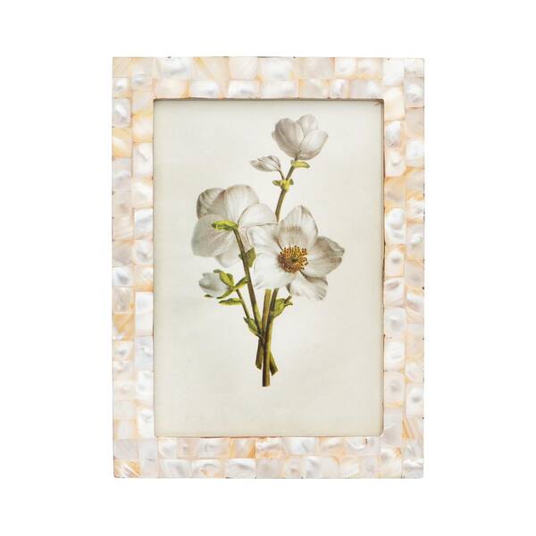 Two's Company Pearly Includes 2-Sizes: 4 in. x 6 in. and 5 in. x 7 in. White  Mother of Pearl Picture Frames in Gift Box (Set of 2) VTO100-S2 - The Home  Depot