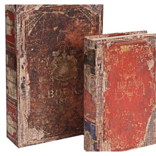 Decorative Books Bundle of Designer Book Decor Inspired CARDBOARD BOXES –  FAKE Books for Display NO PAGES, Office & Rustic Home Decor, Bookshelf