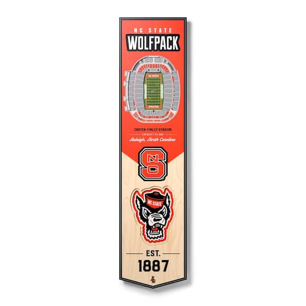 YouTheFan NCAA NC State WolfPack Wooden 8 x 32 3D Stadium Banner Decorative Sign -Carter-Finley Stadium