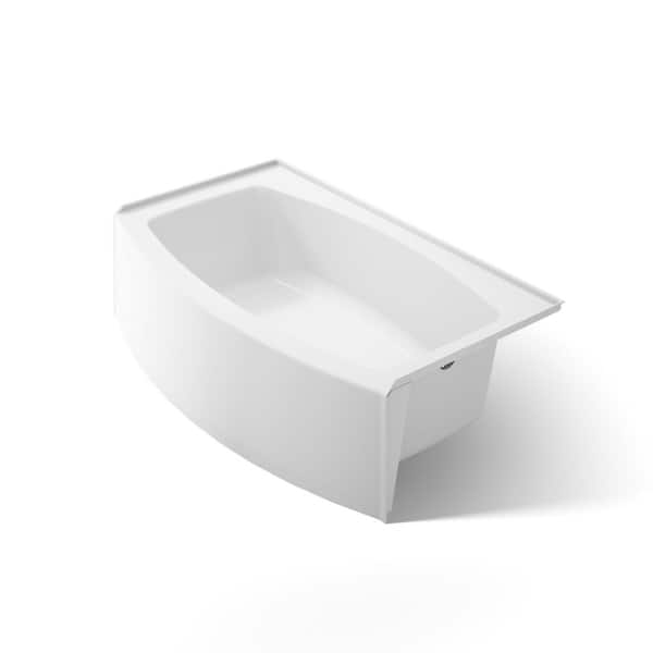 Expanse 60 in. x 30 in. Soaking Bathtub with Right-Hand Drain in White with Integral Flange