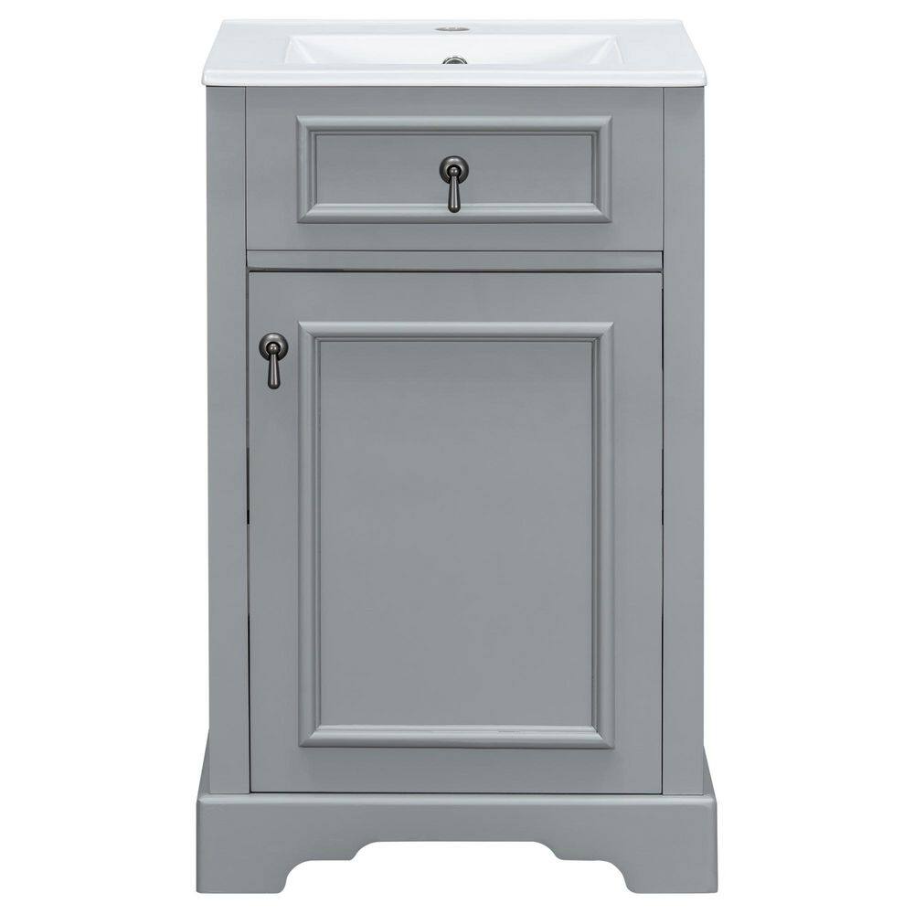 Lennox 20 in. Single Sink Freestanding Light Gray Bath Vanity with White Ceramic Top Unassembled price history on PriceWatchPro
