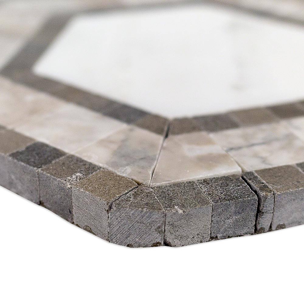 Zeta Asian Statuary 10-3/4 in. x 12-1/4 in. x 10 mm Polished Marble Mosaic Tile Sample price history on PriceWatchPro