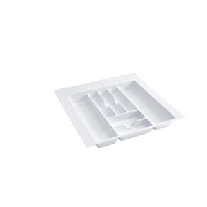 2.375 in. H x 21.875 in. W x 21.25 in. D Extra Large White Cutlery Tray Drawer Insert