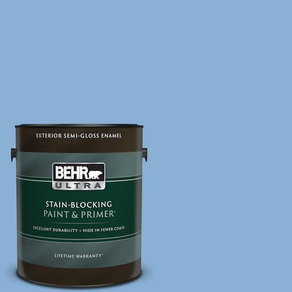 BEHR ULTRA 1 gal. #PPU15-12 Bluebird Semi-Gloss Enamel Exterior Paint & Primer