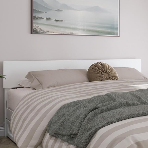 AFI Orlando White King Solid Wood Headboard with Attachable Device Charger