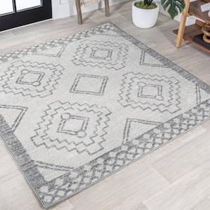 Amir Moroccan Beni Souk Cream/Gray 3' Square Area Rug