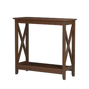 Lambert 31.5 in. Rosewood Grain Rectangle Wood Console Table with Shelf