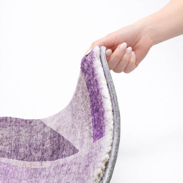 Dream Shag Premium Machine Washable Abstract ADS665 Eggplant 9 ft. x 12 ft. Area Rug