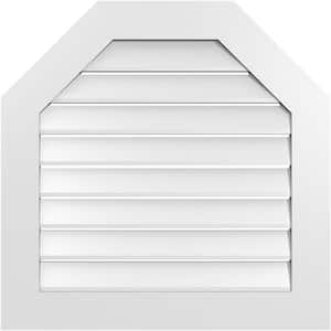 30 in. x 30 in. Octagonal Top Surface Mount PVC Gable Vent: Functional with Standard Frame