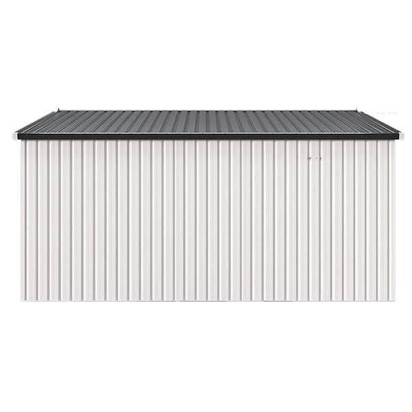 White 12 ft. W x 14 ft. D Metal Shed, Outdoor Storage Cabinet with 2 Door (168 sq. ft. )
