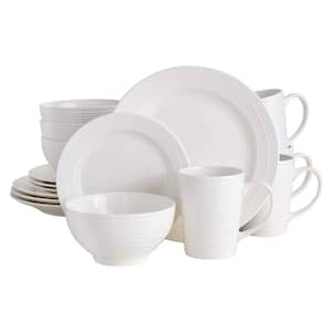 16-Piece Amelia Court Dinnerware Set with White Embossed Porcelain (Service for 4)