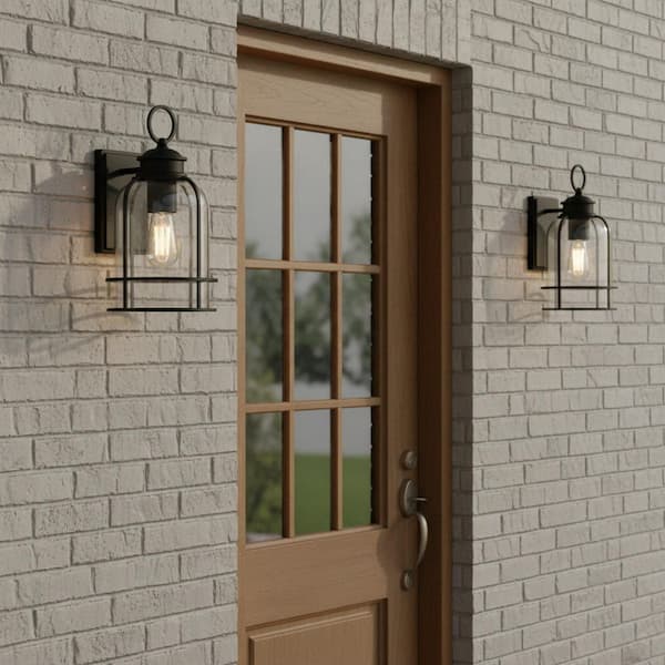 Quoizel Camberly 14.63 in. 1-Light Matte Black Outdoor Hardwired