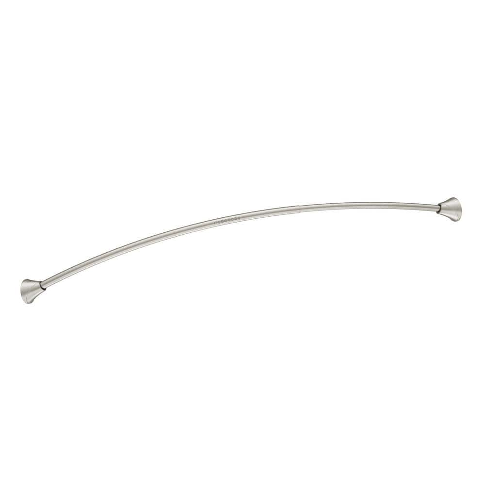 Brushed Nickel 5-Foot Adjustable Tension Curved Shower Curtain Rod