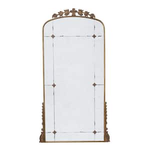 40.2 in. W x 76 in. H Glam Rectangle Framed Gold Floor Mirror
