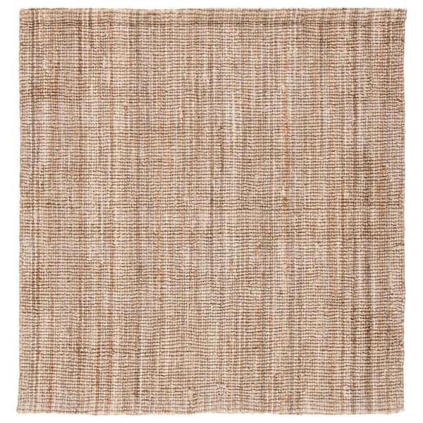 Natural Fiber 7 ft. x 7 ft. Square Gray Solid Color Area Rug