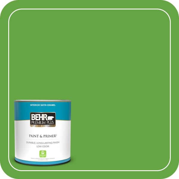 BEHR PREMIUM PLUS 1 qt. #430B-6 Caterpillar Satin Enamel Low Odor Interior Paint & Primer