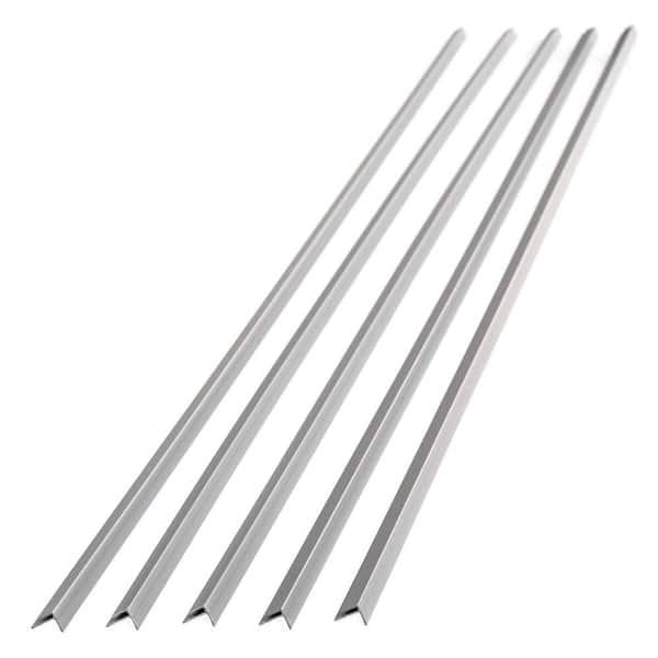 Fasade Argent Silver 47 in. Vinyl Backsplash Accessory Outside Corner Trim (5-Pack)