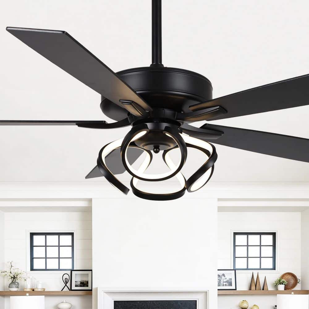Parrot Uncle Modern 52 in. Indoor Integrated LED Matte Black