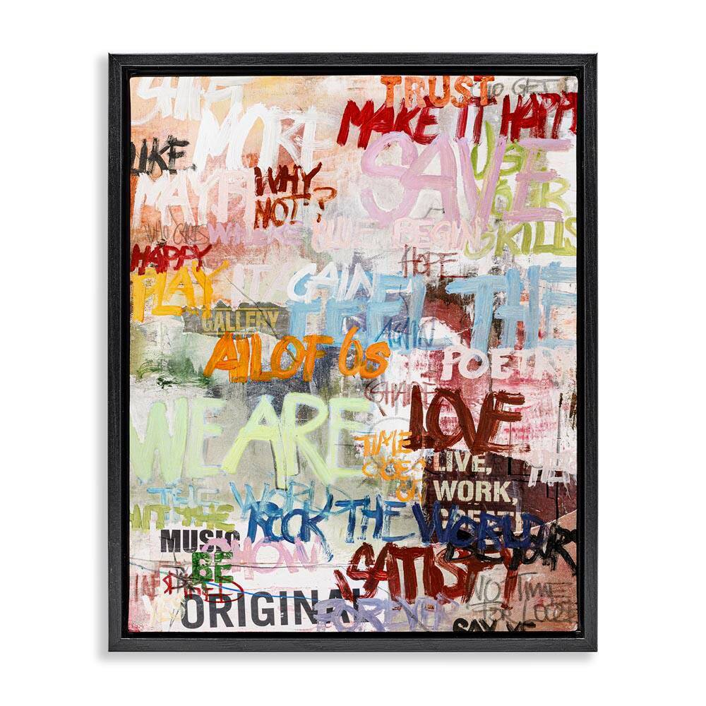 Modern Graffiti Phrases by Design Fabrikken Black Floater Frame Abstract Graphic Art Print 21 in. x 17 in. price history on PriceWatchPro