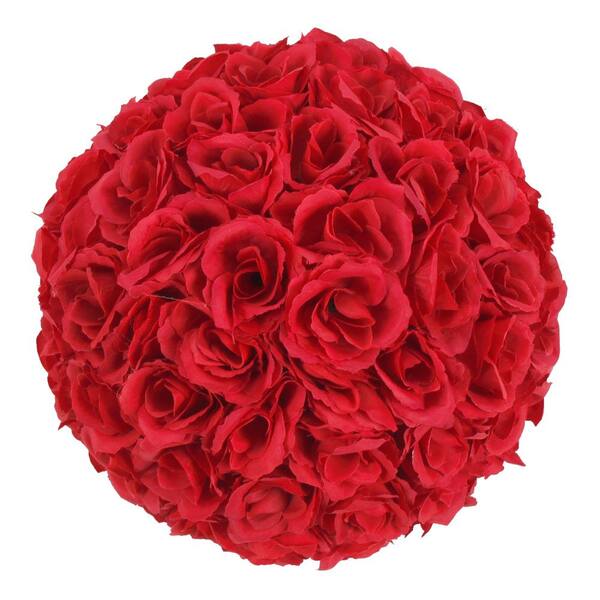 Unbranded 9.8 in. Wine Red Flower Ball Wedding Decoration