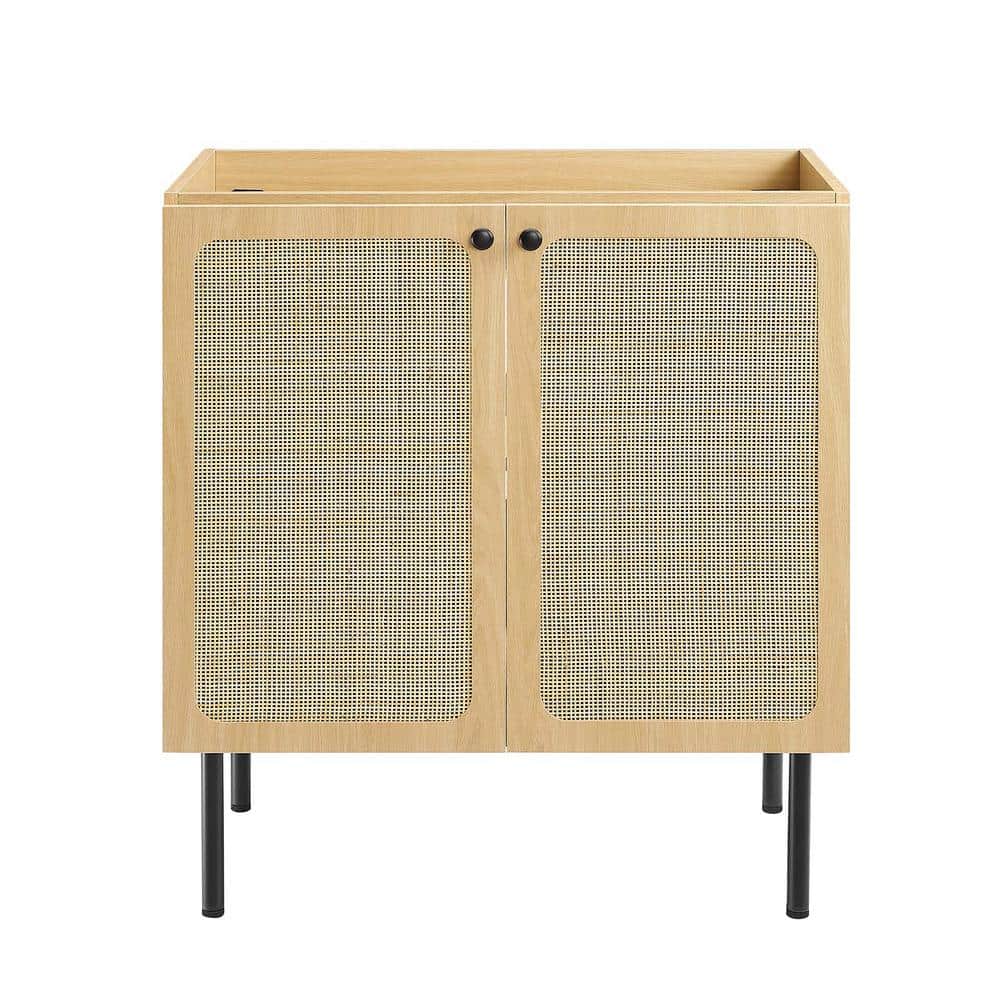 Chaucer 30" Oak Freestanding Bathroom Vanity with Rattan Doors