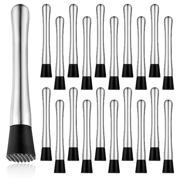 20-Pack Stainless Steel Cocktail Muddler Bar Tool, 8.3 in. Long, Dishwasher Safe, Ice and Fruit Crusher
