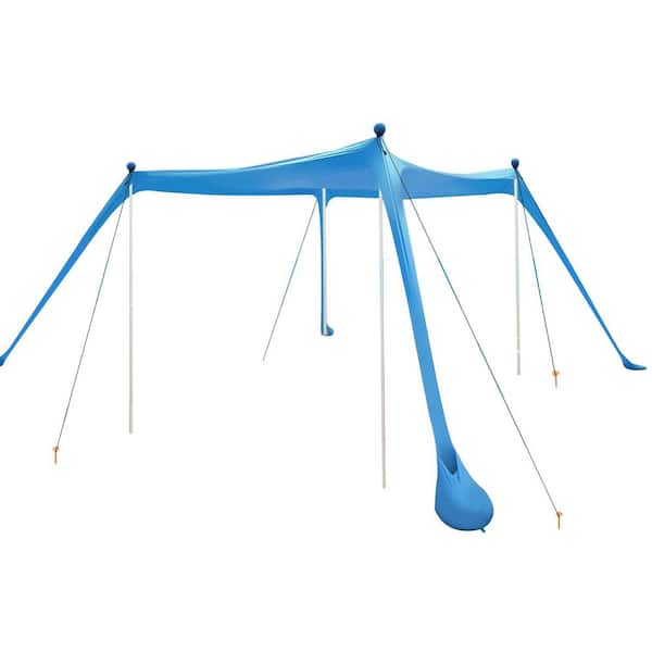Phewnyzo 11 ft. x 11 ft. Beach Canopy Tent with UPF50+ Sun Protection and Windproof Ropes
