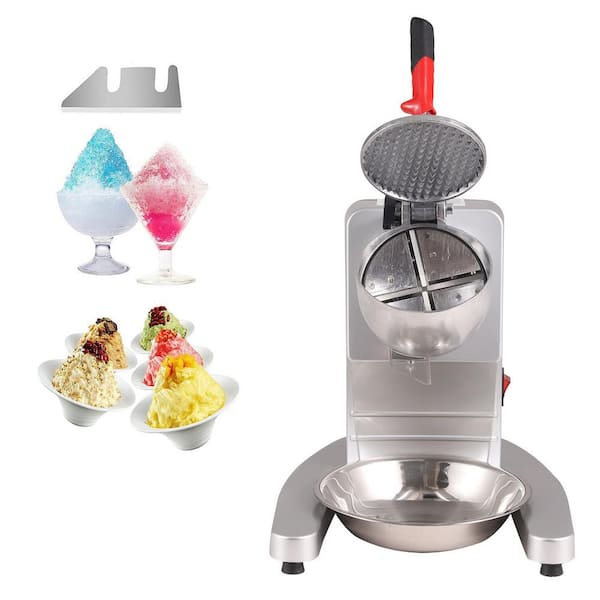 Ice Crusher Machine 3520 oz/H 300-Watt Silver Electric Snow Cone Machine with Stainless Steel Shaved for Home Commercial