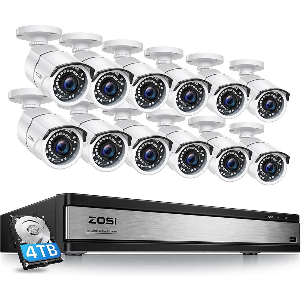 ZOSI H.265 Plus 16Channel 5MPLite 4TB DVR Security Camera System with